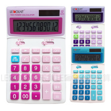 Calculatrice de bureau à 12 chiffres Dual Power avec écran LCD réglable (LC227)